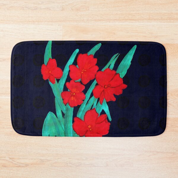 Item preview, Red flowers gladiolus art nouveau style designed and sold by Anna Lemos.