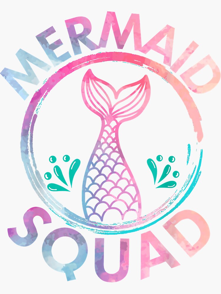 Mermaid Squad Cute Mermaid Art Birthday Party' Sticker