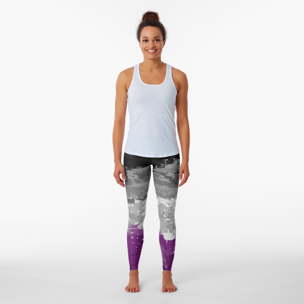 Asexual Paint Splatter Flag Leggings