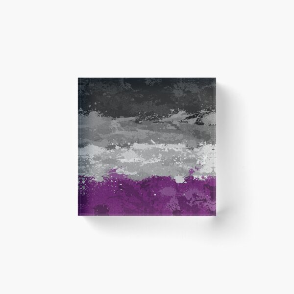 Aperçu de l'œuvre Motif de drapeau de fierté asexuée aux éclaboussures de peinture abstraite créée et vendue par LiveLoudGraphic.