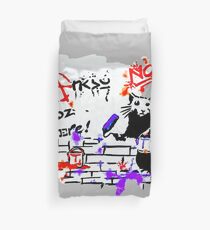 I love Banksy graffiti Duvet Cover