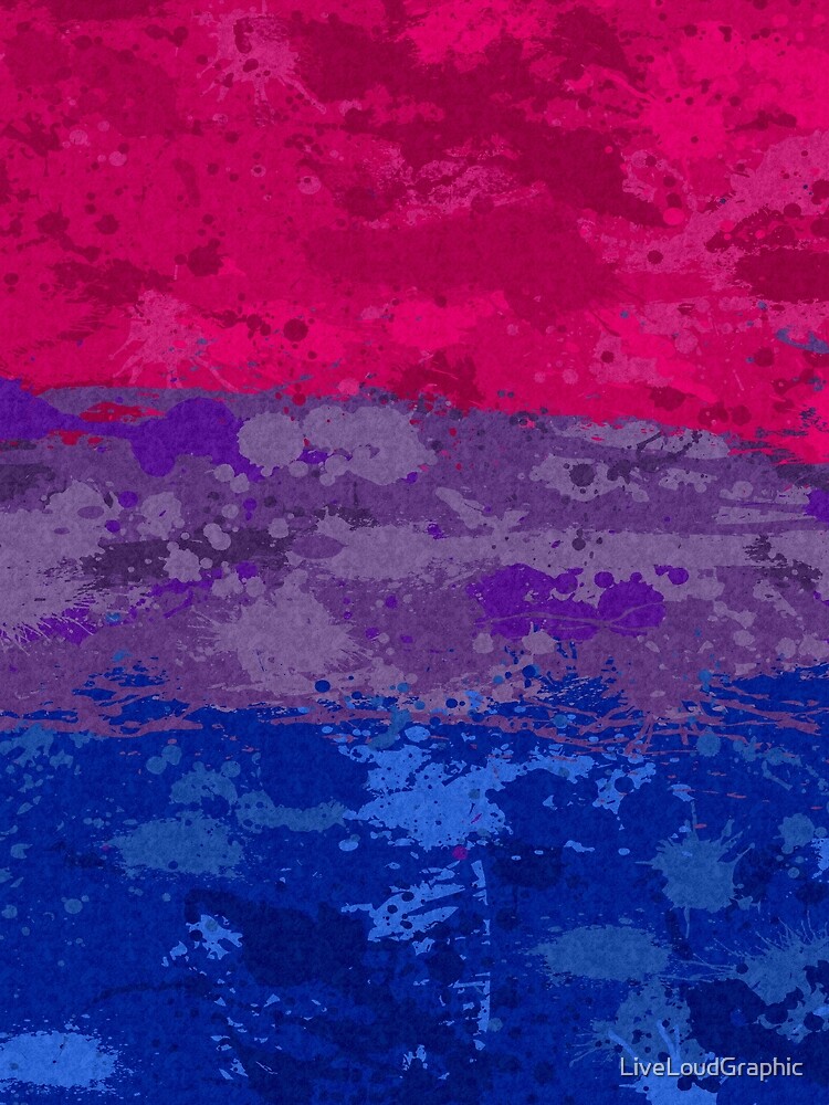 "Abstract Paint Splatter Bisexual Pride Flag Pattern" T-shirt For Sale ...