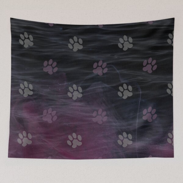 Item preview, dark ocean cat and dog paw print designed and sold by Beeroclock.