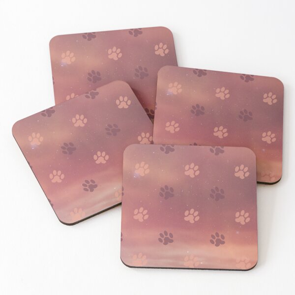 Item preview, orange galaxy pattern with dog and cat paw print designed and sold by Beeroclock.