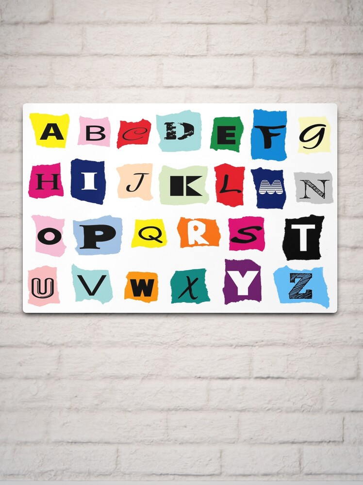 Colorful alphabet letters drawing cartoon Metal Print for Sale by