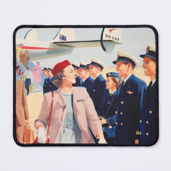 Artikelvorschau, 1955 Original Vintage Australian Airline Travel Poster für Qantas - At Your Command! entworfen und verkauft von SuperMerchMan.