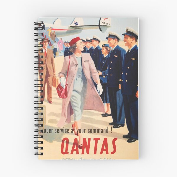 Item preview, 1955 Original Vintage Australian Airline Travel Poster for Qantas - At Your Command! designed and sold by SuperMerchMan.
