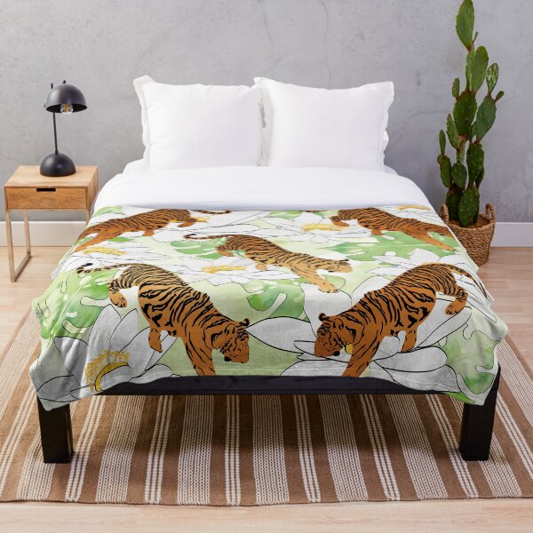 Item preview, Tiger Flower watercolor pattern designed and sold by LIRAZ ZIV.