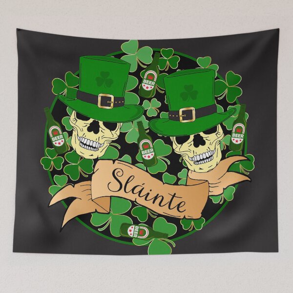 Item preview, St Patricks Irish Sláinte Beers and Skulls Quote designed and sold by HotHibiscus.