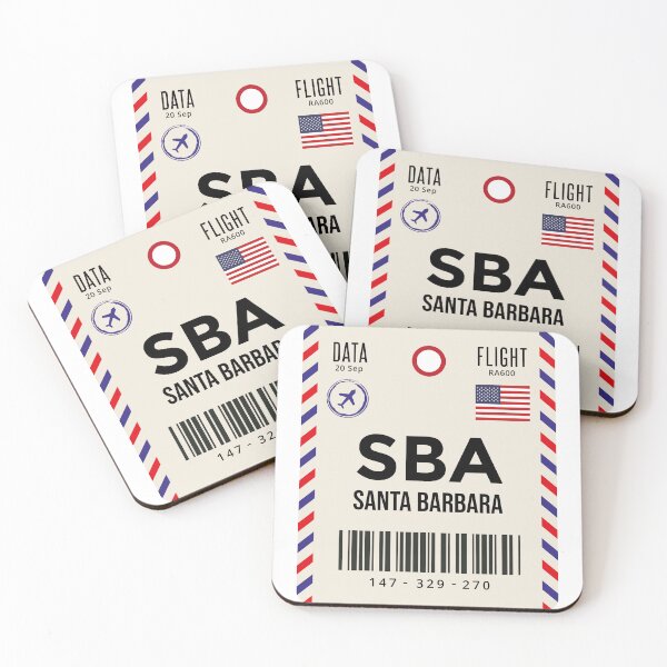 Item preview, Santa Barbara Airport Code Travel Tag, SBA, Santa Barbara Luggage Tag - Gift For Traveler designed and sold by InspireShop.