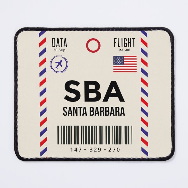 Item preview, Santa Barbara Airport Code Travel Tag, SBA, Santa Barbara Luggage Tag - Gift For Traveler designed and sold by InspireShop.