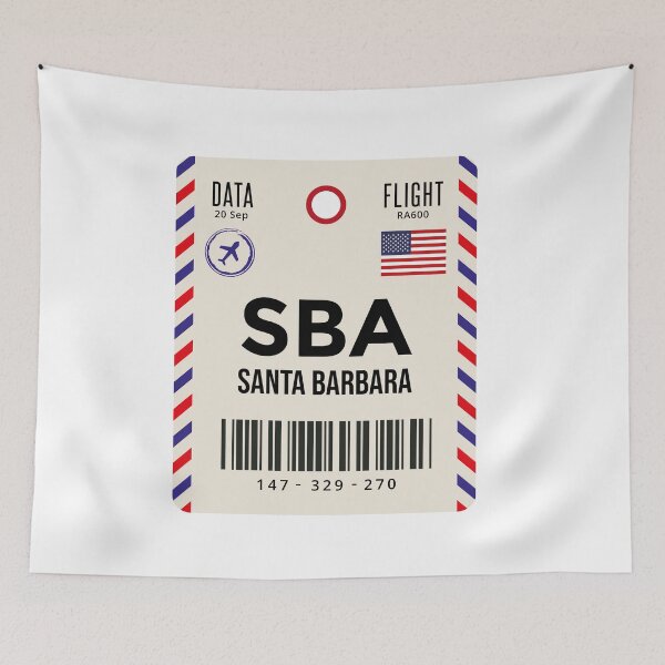 Item preview, Santa Barbara Airport Code Travel Tag, SBA, Santa Barbara Luggage Tag - Gift For Traveler designed and sold by InspireShop.