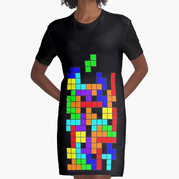 Tetris blocks Graphic T-Shirt Dress