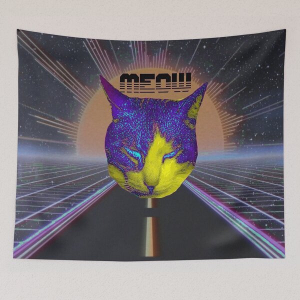 Item preview, vaporwave meow cat  designed and sold by Cyberomiz.
