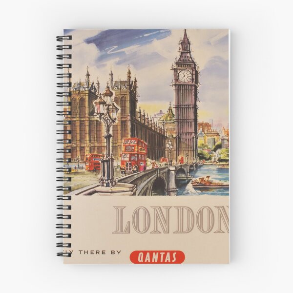 Artikelvorschau, 1960 London. Fliegen Sie mit Qantas dorthin entworfen und verkauft von SuperMerchMan.