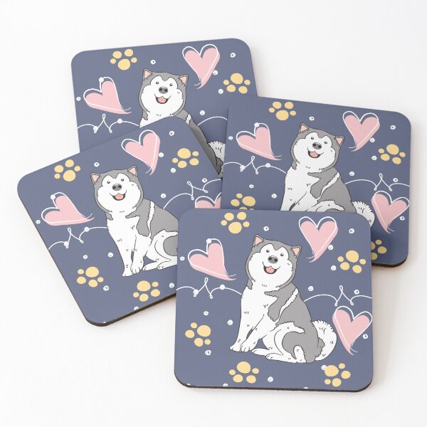 Item preview, LOVE Grey and White Alaskan Malamute designed and sold by Lulupainting.