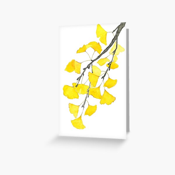 Item preview, hand painted Golden Ginkgo  watercolor designed and sold by ColorandColor.