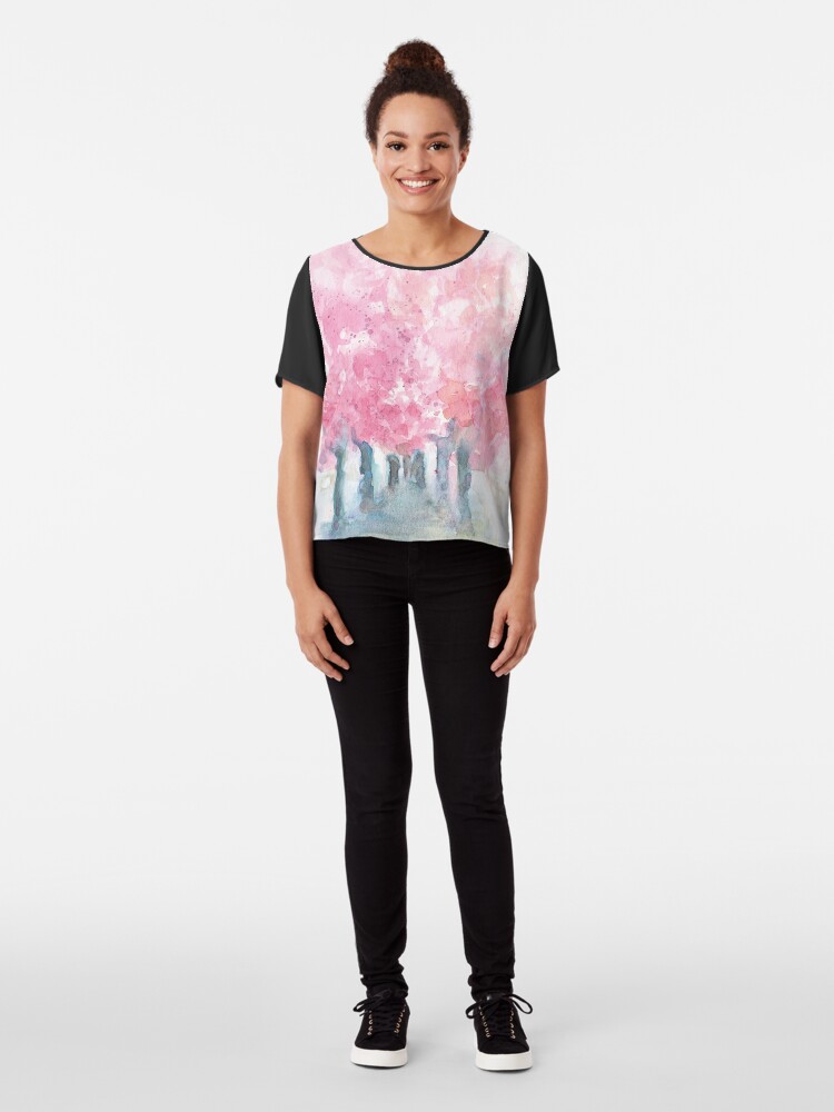 Alternate view of Cherry avenue, Brussels Chiffon Top