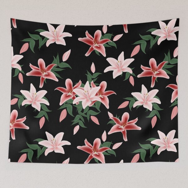 Item preview, Tropical flowers in different shades of pink designed and sold by velisani.