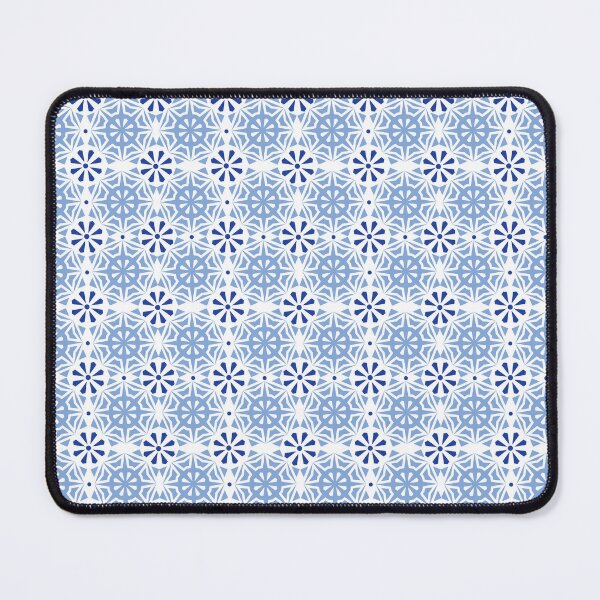 Item preview, Mediterranean blue tiles stars and flowers pattern designed and sold by Anna Lemos.