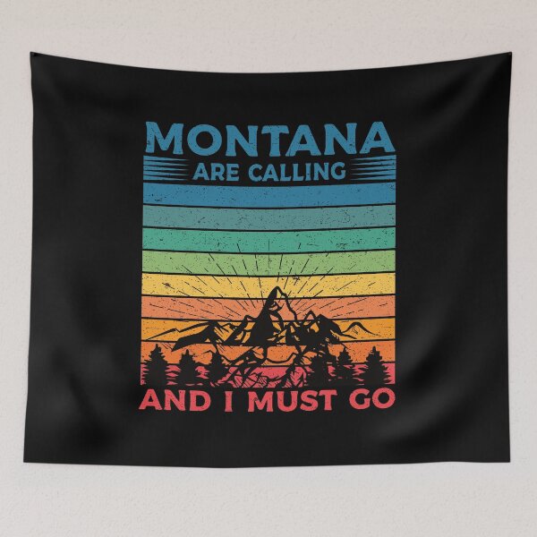 Item preview, Montana Is Calling And I Must Go: Retro Vintage Montana State, America Home Calling, Mountain Vacation designed and sold by Adexyl.
