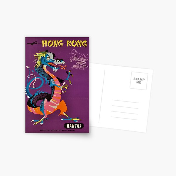 Aperçu de l'œuvre Hong Kong des années 1960 - Qantas créée et vendue par SuperMerchMan.