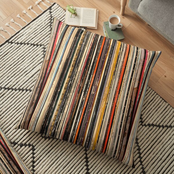 Photographie de collection de disques vinyle Coussin de sol