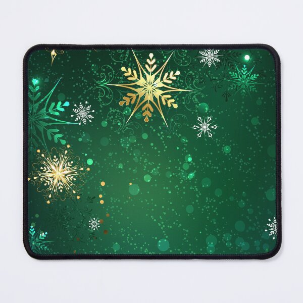 Item preview, Gold Snowflakes on a Green Background designed and sold by Blackmoon9.