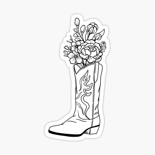Item preview, Boot Floral -Cowgirl -Western-One Line designed and sold by CaratCo.