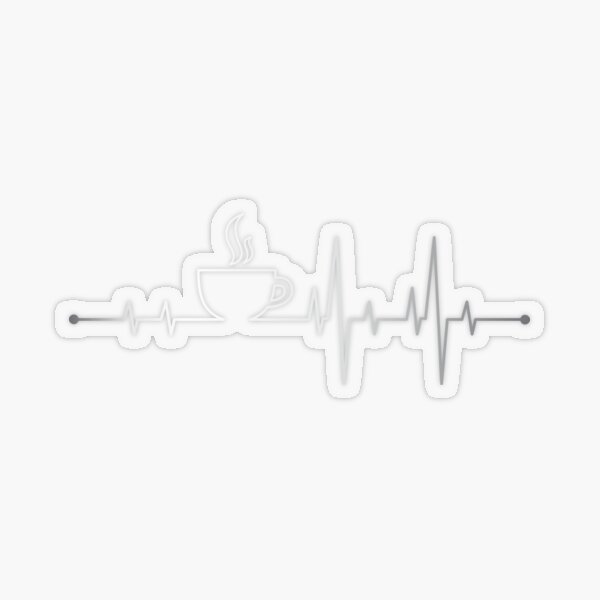 Coffee Heartbeat Transparent Sticker