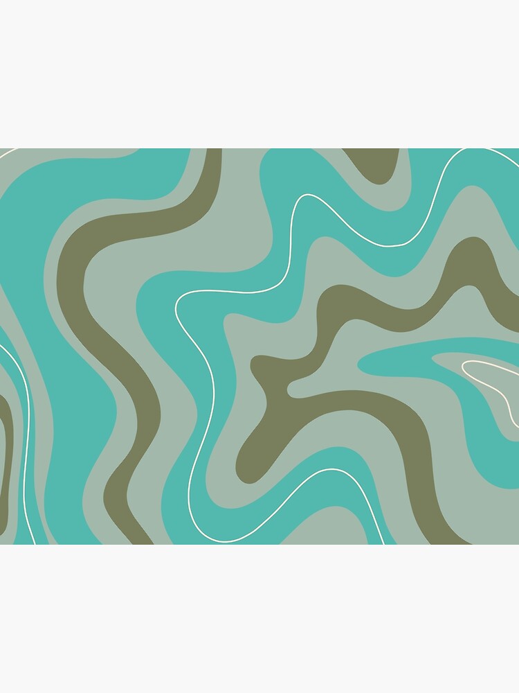 Liquid Swirl Contemporary Abstract in Turquoise and Olive by kierkegaard
