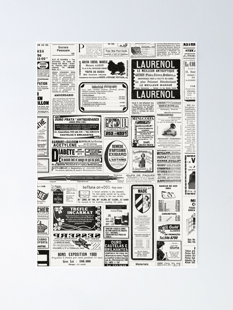 Vintage Charm: Explore the Nostalgia with Old Newspaper Vibes Poster for  Sale by Philipe3d