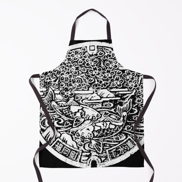 Item preview, Fish pond with cherry blossom on manhole in Japan - BW designed and sold by mattraski.