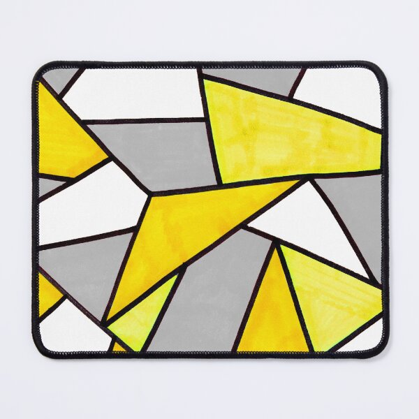 Item preview, Stained Glass Geometric Pattern in Yellow and Grey designed and sold by Harriet Linton.