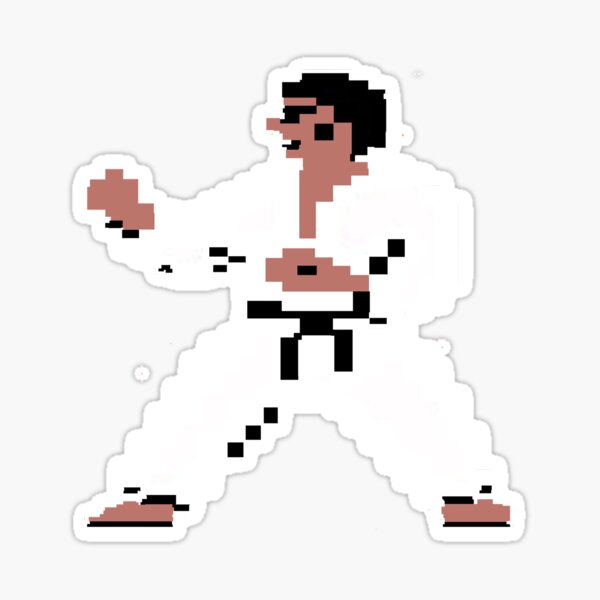 Artikel-Vorschau von Karate Kung-Fu Schwarzgurt Pixelfigur Design, designt und verkauft von pitstophead.