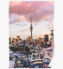 Auckland City Skytower from Ponsonby Poster
