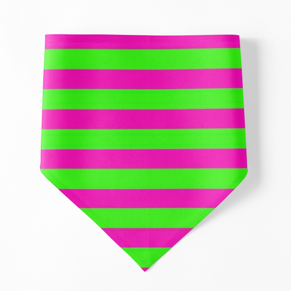 Bright Neon Pink and Green Horizontal Striped Leggings