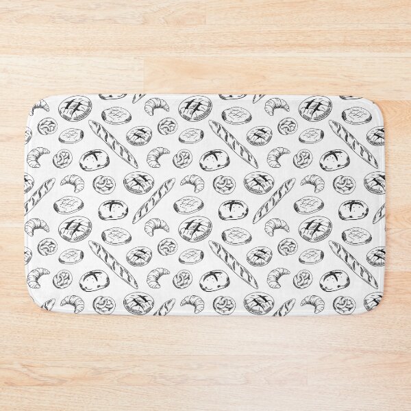 Item preview, Hand drawn seamless pattern of sketched bread and bakery designed and sold by Familyshmot.