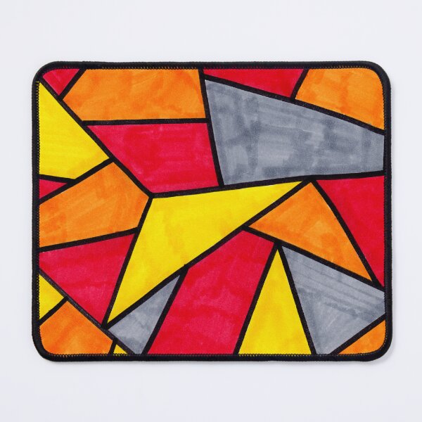 Item preview, Stained Glass Geometric Pattern in Red, Yellow and Orange designed and sold by Harriet Linton.