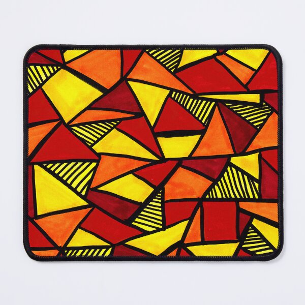 Item preview, Stained Glass Geometric Pattern in Red and Yellow designed and sold by Harriet Linton.