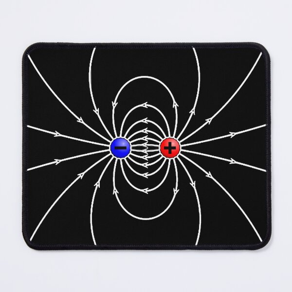 Item preview, Electric field created by an electric dipole, positive and negative charge dark version designed and sold by NoetherSym.