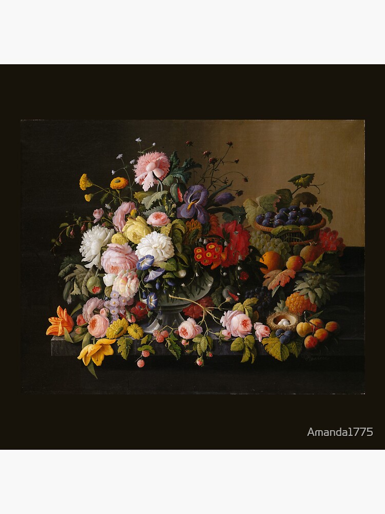 Disover Still Life: Flowers and Fruit by Severin Roesen Pin Button
