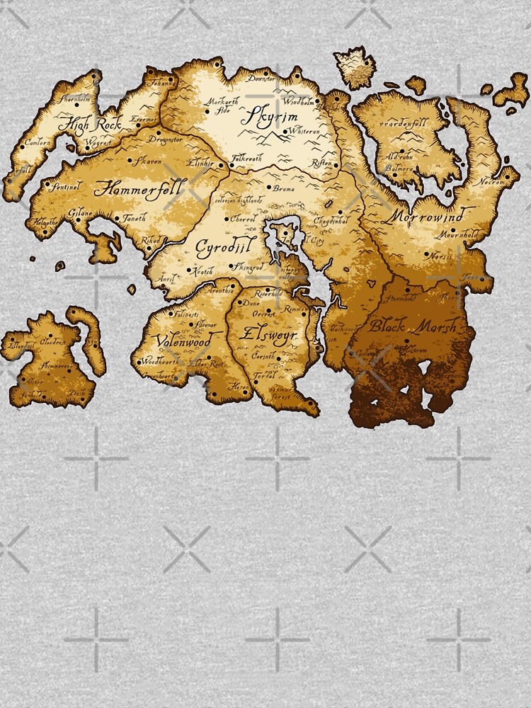 Aged Scrolls Fantasy Map, Vector Minimalist Ancient RPG DnD Tamriel Elder  ESO Online Summerset Spiral Notebook for Sale by SugaredTea