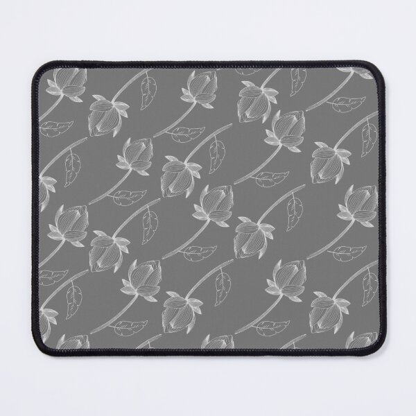 Item preview, Floral Pattern in Deep Grey and Silver Grey Tones designed and sold by Paulele.