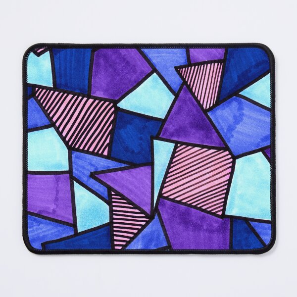 Item preview, Stained Glass Geometric Pattern in Purple and Blue designed and sold by Harriet Linton.