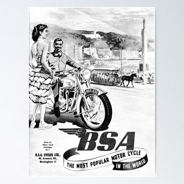B.S.A　MOTOR　BICYCLES　ポスター　イギリス BSA Motor Bicycles Motorcycle Poster
