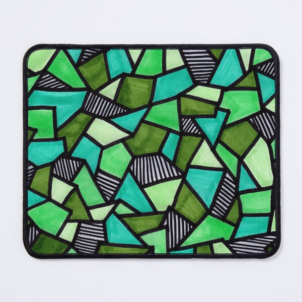 Item preview, Stained Glass Geometric Pattern in Greens designed and sold by Harriet Linton.