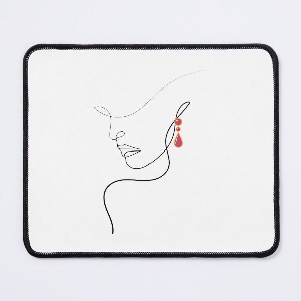 Item preview, Woman with Purple Earrings | One Line Drawing | One Line Art designed and sold by One-Line-Artist.