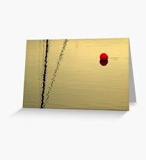 red buoy in sunset Greeting Card