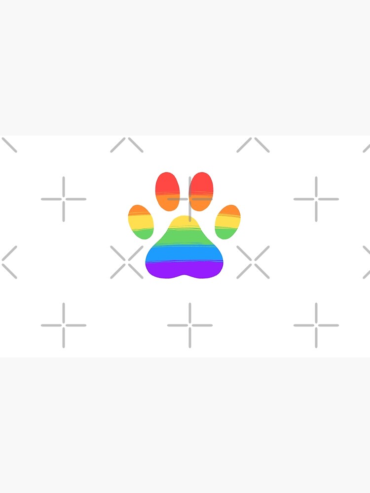 Rainbow Striped Paw Print by kattvalk